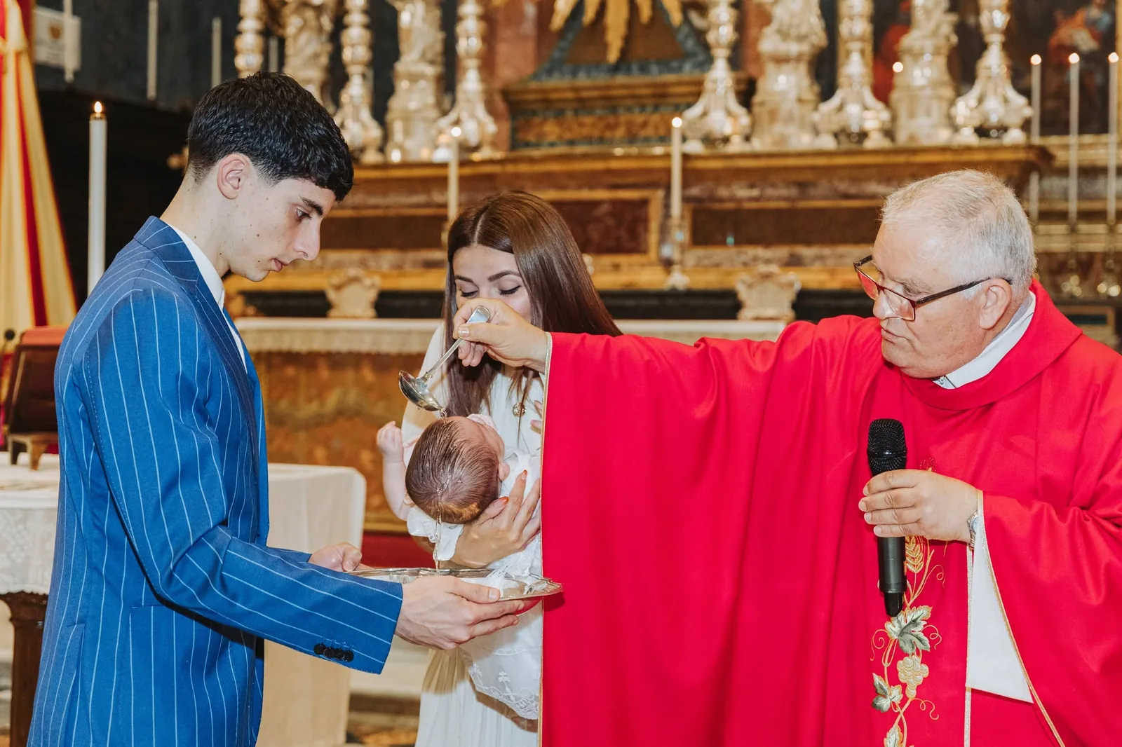 baby baptism ceremony at church font malta
