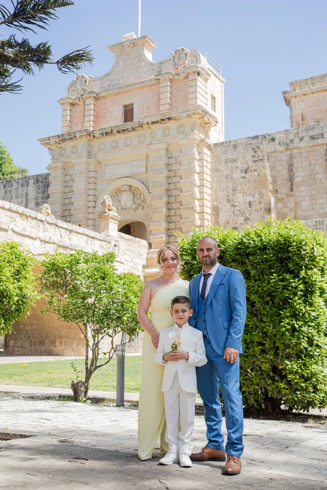 first communion family outside church malta