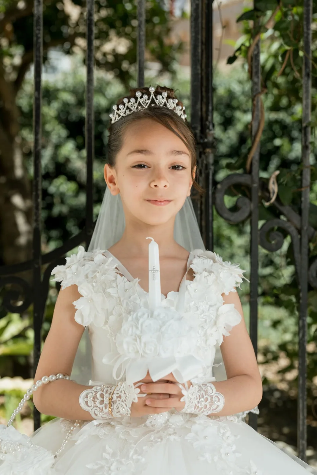 first communion girl holding candle malta