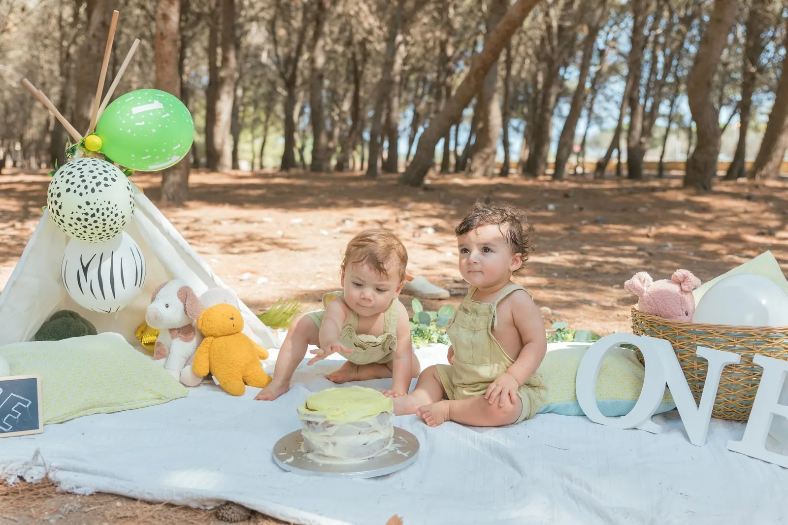 babies sharing woodland cake smash malta