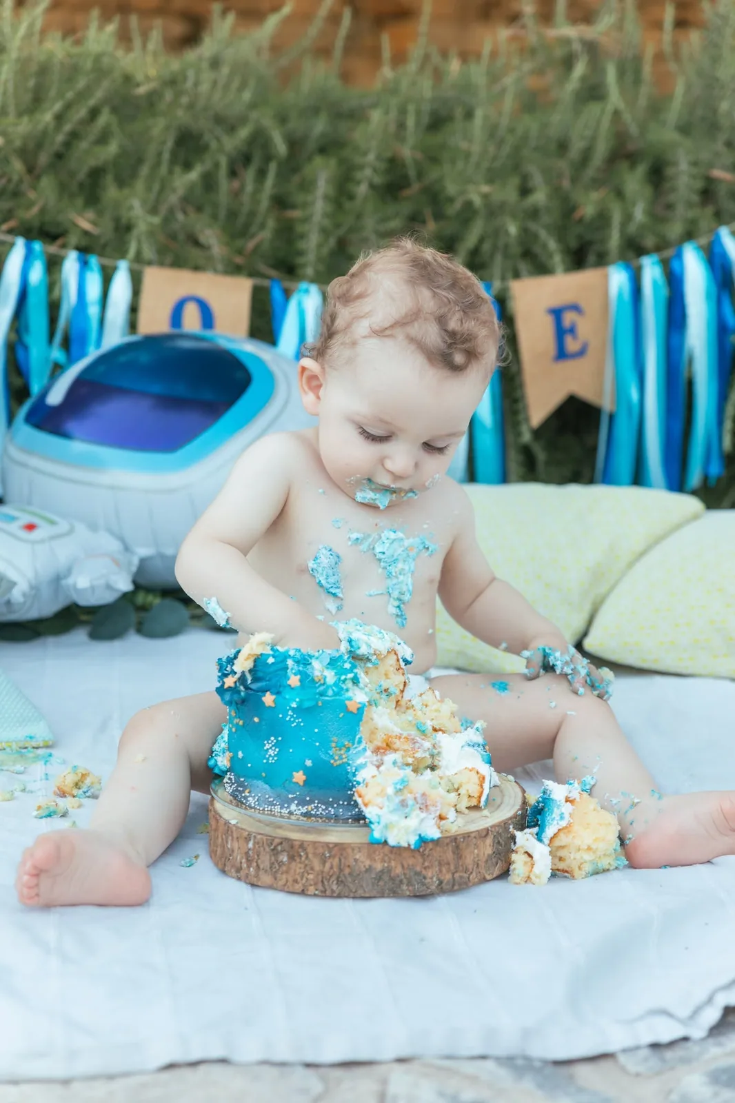 space themed first birthday cake smash malta