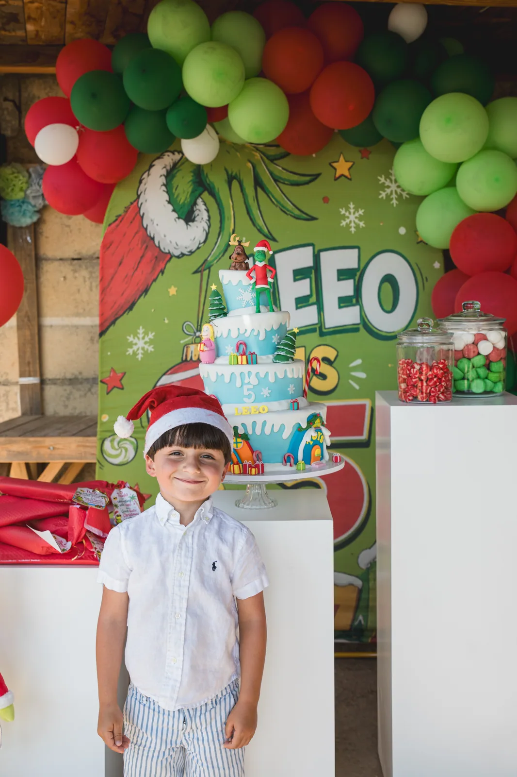 boy at jungle themed fifth birthday party malta