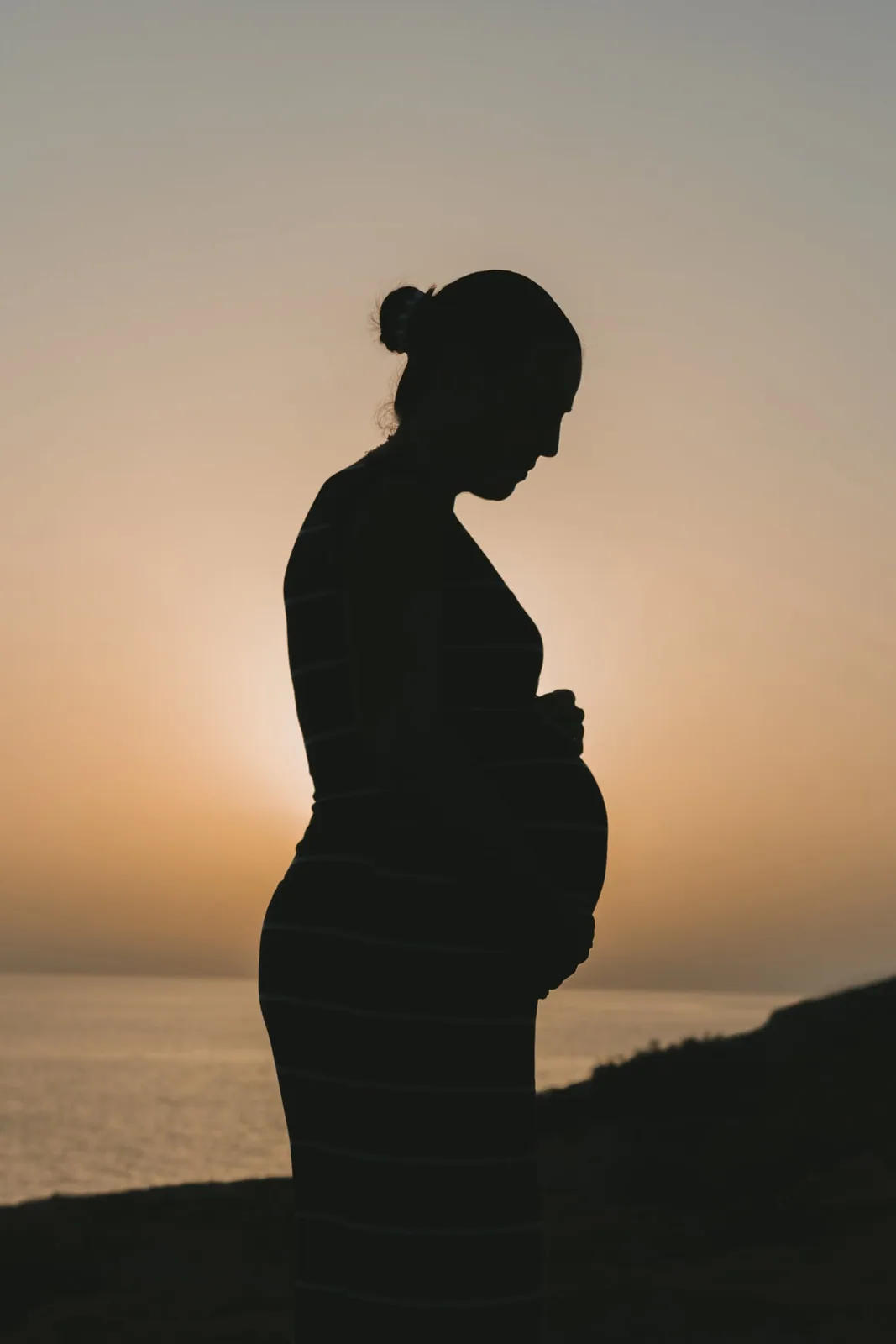 maternity silhouette at sunset malta