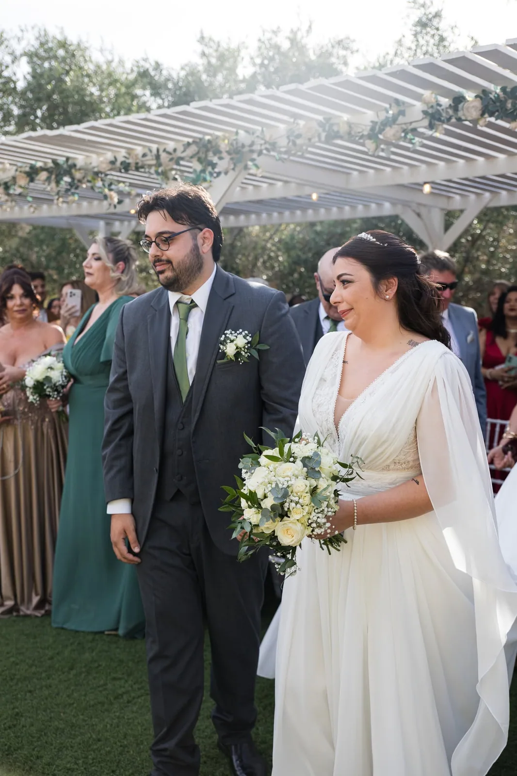 bride and groom at outdoor garden ceremony malta