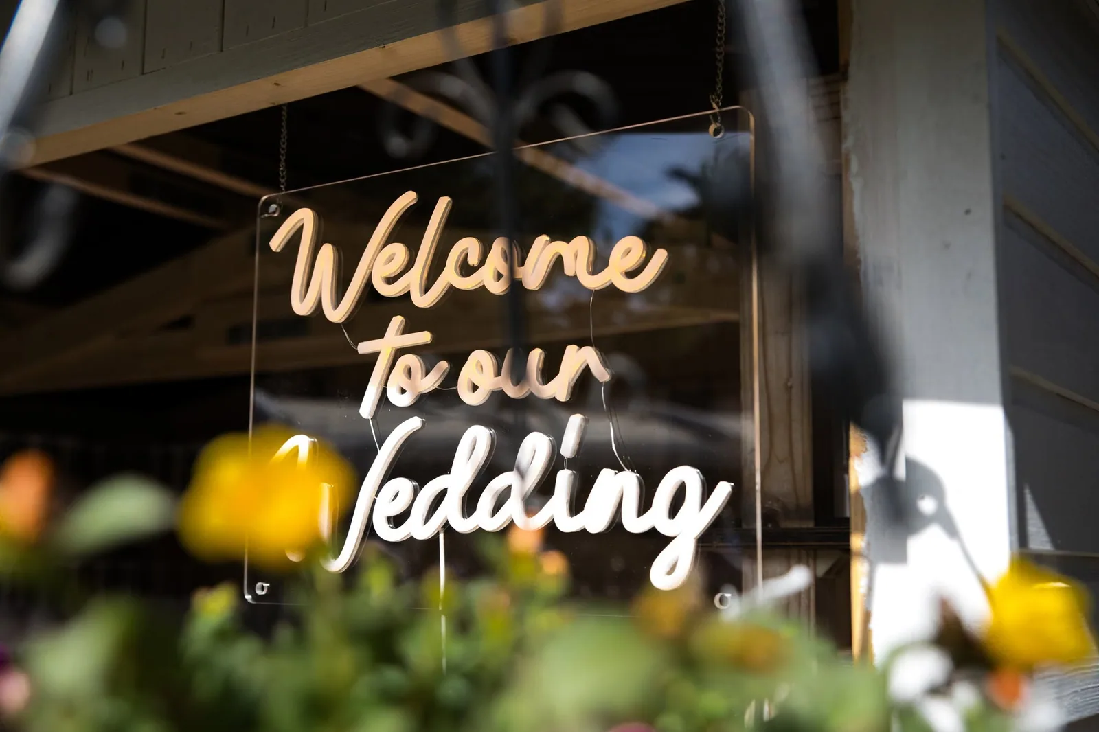 illuminated wedding welcome sign malta